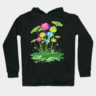 Colorful waterlily flowers Hoodie